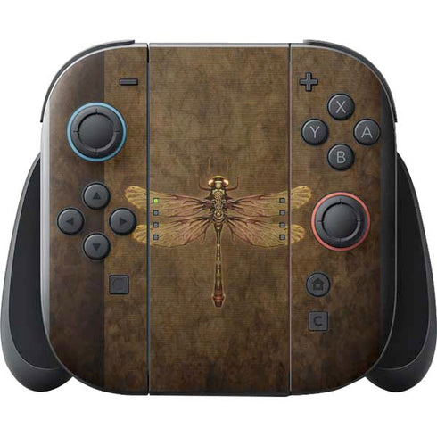 Steampunk & Gear Dragonfly by Brigid Ashwood Nintendo Switch 2 (2025) with Joy-Con Skin