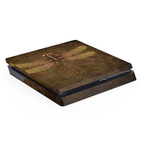 Steampunk & Gear Dragonfly by Brigid Ashwood PS4 Slim Skin