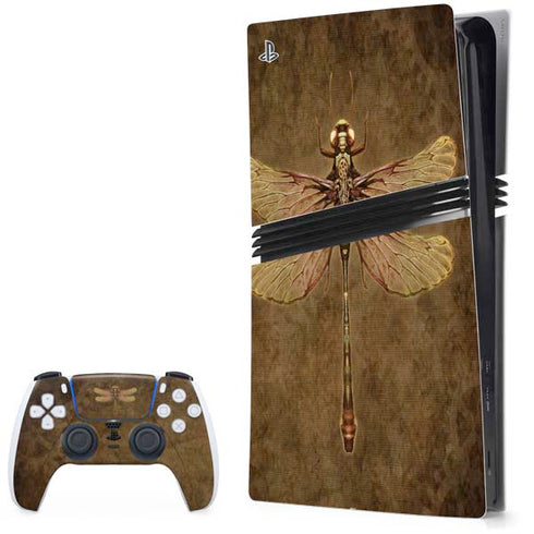 Steampunk & Gear Dragonfly by Brigid Ashwood PS5 Pro Bundle Skin