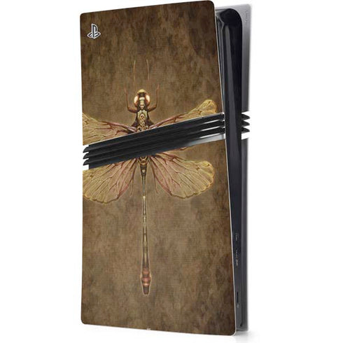Steampunk & Gear Dragonfly by Brigid Ashwood PS5 Pro Console Skin