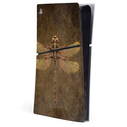 Steampunk & Gear Dragonfly by Brigid Ashwood PS5 Slim Digital Edition Console Skin