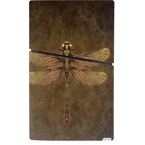Steampunk & Gear Dragonfly by Brigid Ashwood PS5 Slim Digital Edition Console Skin