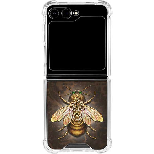 Steampunk Bee by Brigid Ashwood Galaxy Z Flip6 Clear Case