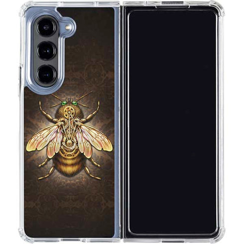 Steampunk Bee by Brigid Ashwood Galaxy Z Fold5 5G Clear Case