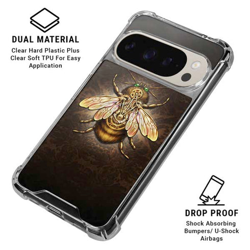 Steampunk Bee by Brigid Ashwood Pixel 9/9 Pro Clear Case