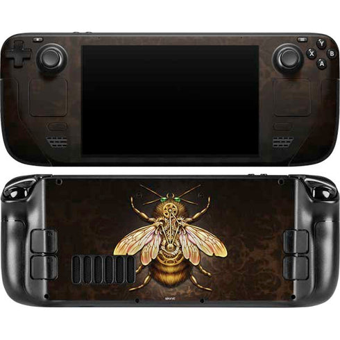 Steampunk Bee by Brigid Ashwood Steam Deck Handheld Gaming Computer OLED Skin