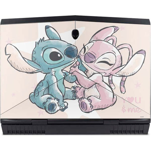 Disney Lilo and Stitch Stitch and Angel Dell Alienware Skin