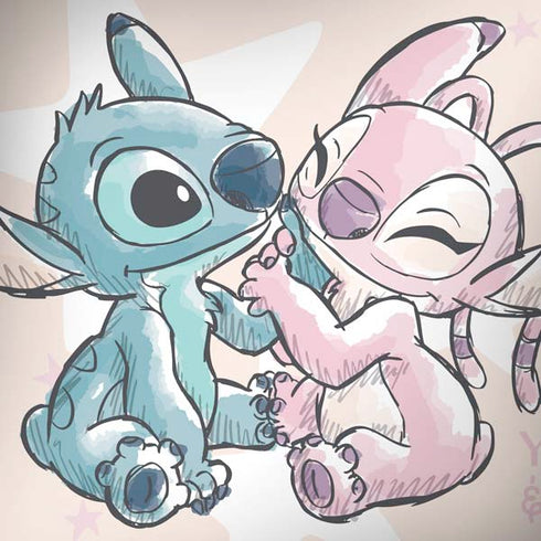 Disney Lilo and Stitch Stitch and Angel Dell Alienware Skin