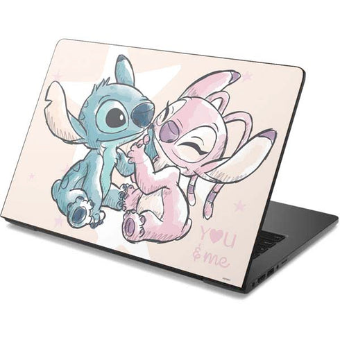 Disney Lilo and Stitch Stitch and Angel Dell Chromebook Skin