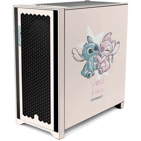 Disney Lilo and Stitch Stitch and Angel Corsair 4000D Tempered Glass Mid-Tower ATX Case Skin