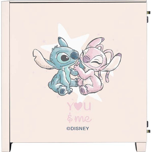 Disney Lilo and Stitch Stitch and Angel Corsair 4000D Tempered Glass Mid-Tower ATX Case Skin