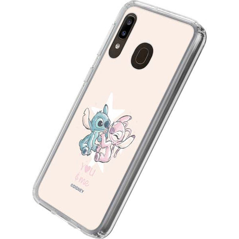 Disney Lilo and Stitch Stitch and Angel Galaxy A20 Clear Case