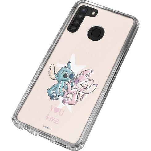 Disney Lilo and Stitch Stitch and Angel Galaxy A21 Clear Case