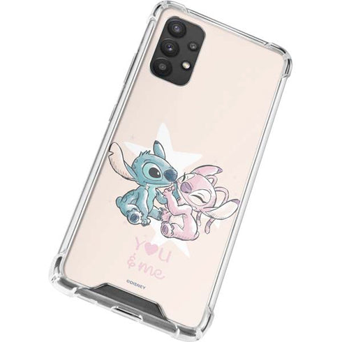Disney Lilo and Stitch Stitch and Angel Galaxy A32 5G Clear Case