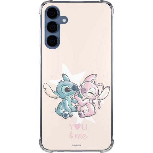 Disney Lilo and Stitch Stitch and Angel Galaxy A55 5G Clear Case