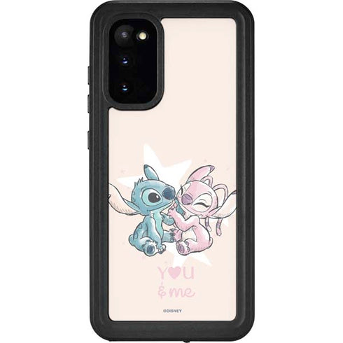 Disney Lilo and Stitch Stitch and Angel Galaxy S20 Waterproof Case