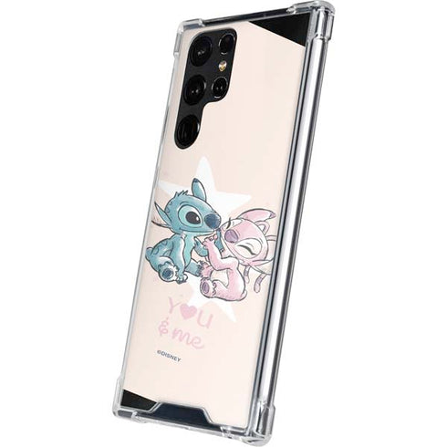Disney Lilo and Stitch Stitch and Angel Galaxy S22 Ultra Clear Case