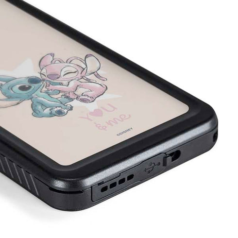 Disney Lilo and Stitch Stitch and Angel Galaxy S23 Plus Waterproof Case