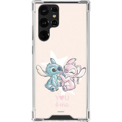 Disney Lilo and Stitch Stitch and Angel Galaxy S23 Ultra Clear Case
