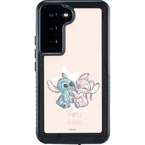 Disney Lilo and Stitch Stitch and Angel Galaxy S23 Waterproof Case