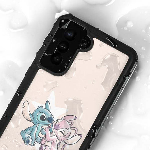 Disney Lilo and Stitch Stitch and Angel Galaxy S23 Waterproof Case
