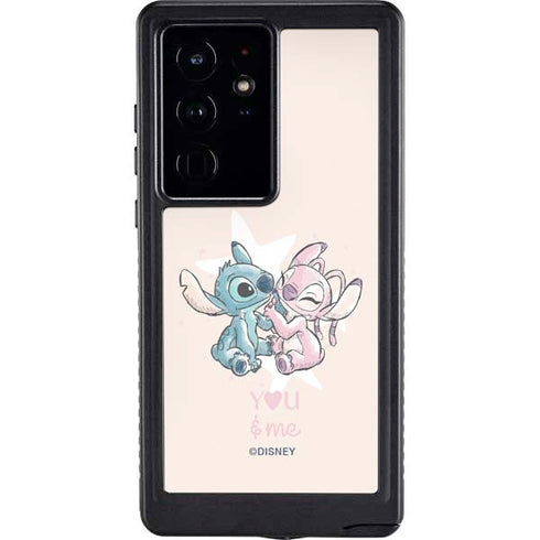 Disney Lilo and Stitch Stitch and Angel Galaxy S24 Ultra Waterproof Case
