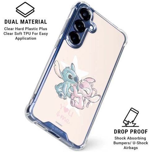 Disney Lilo and Stitch Stitch and Angel Galaxy S25 Clear Case