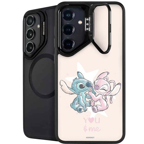 Disney Lilo and Stitch Stitch and Angel Galaxy S25 Kickstand Case