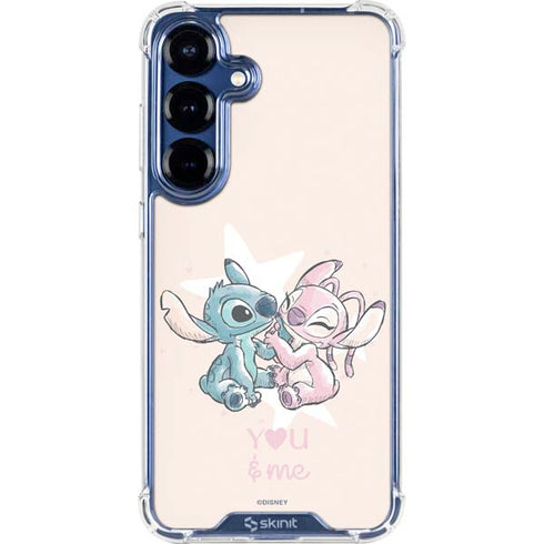 Disney Lilo and Stitch Stitch and Angel Galaxy S25 Plus Clear Case