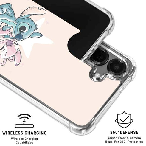 Disney Lilo and Stitch Stitch and Angel Galaxy S26 Clear Case