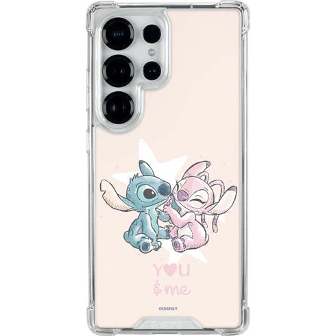 Disney Lilo and Stitch Stitch and Angel Galaxy S26 Ultra Clear Case