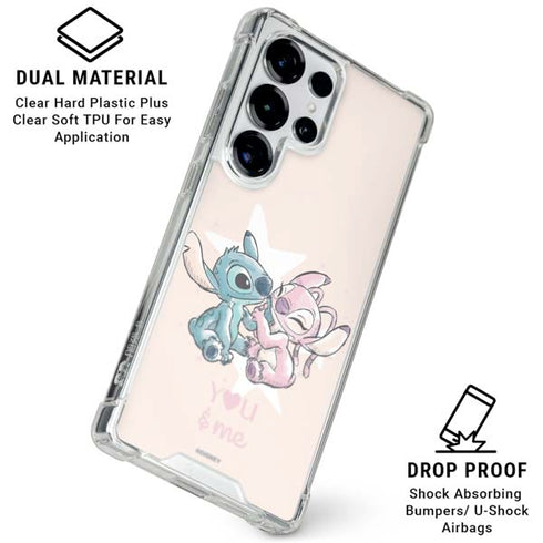 Disney Lilo and Stitch Stitch and Angel Galaxy S26 Ultra Clear Case