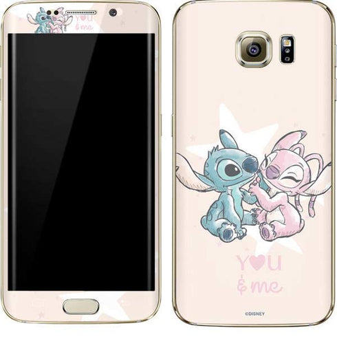 Disney Lilo and Stitch Stitch and Angel Galaxy S7 Edge Skin