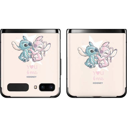 Disney Lilo and Stitch Stitch and Angel Galaxy Z Flip Skin
