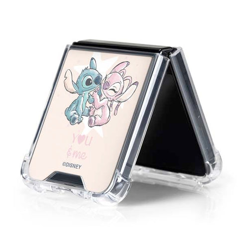Disney Lilo and Stitch Stitch and Angel Galaxy Z Flip5 5G Clear Case