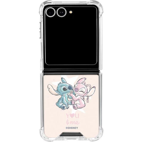 Disney Lilo and Stitch Stitch and Angel Galaxy Z Flip7 Clear Case