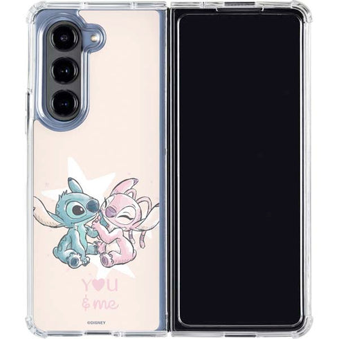 Disney Lilo and Stitch Stitch and Angel Galaxy Z Fold5 5G Clear Case