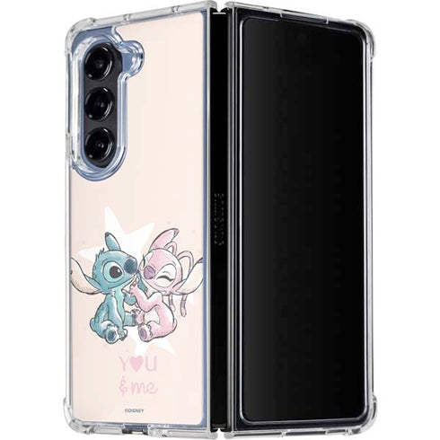 Disney Lilo and Stitch Stitch and Angel Galaxy Z Fold5 5G Clear Case