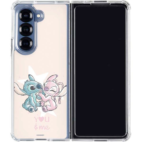 Disney Lilo and Stitch Stitch and Angel Galaxy Z Fold7 Clear Case