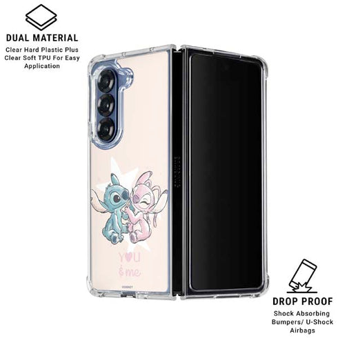 Disney Lilo and Stitch Stitch and Angel Galaxy Z Fold7 Clear Case