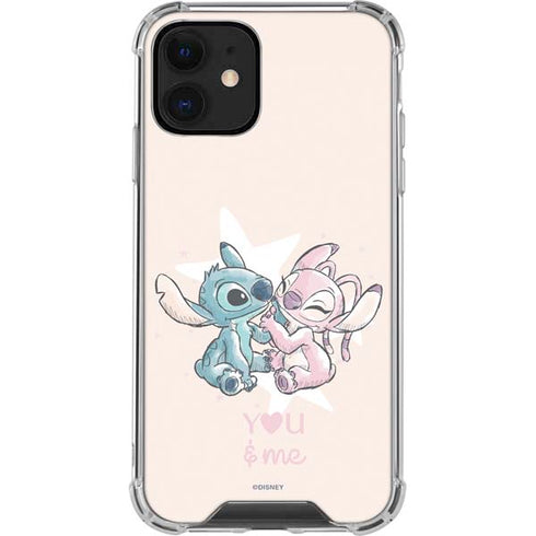 Disney Lilo and Stitch Stitch and Angel iPhone 12 Clear Case