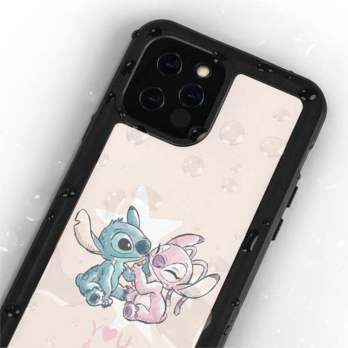 Disney Lilo and Stitch Stitch and Angel iPhone 12 Pro Waterproof Case