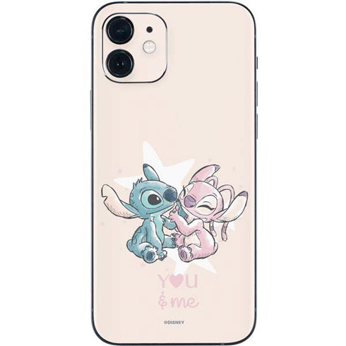 Disney Lilo and Stitch Stitch and Angel iPhone 12 Skin