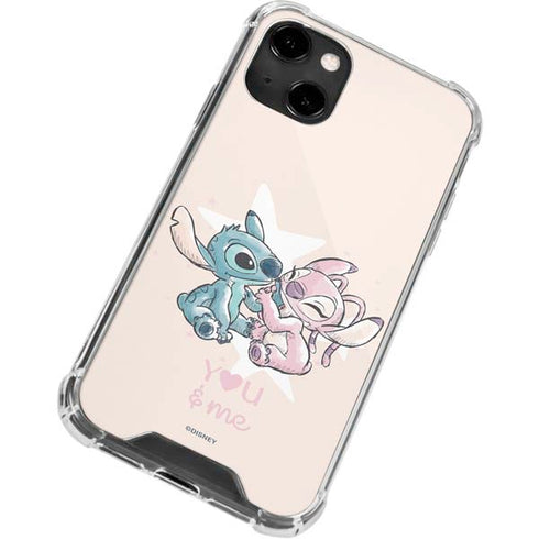 Disney Lilo and Stitch Stitch and Angel iPhone 13 Clear Case