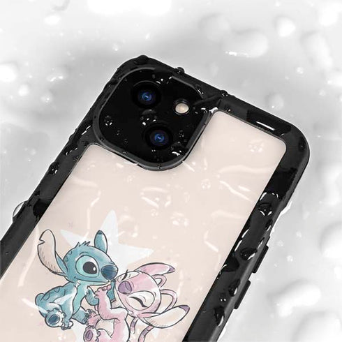 Disney Lilo and Stitch Stitch and Angel iPhone 13 Mini Waterproof Case