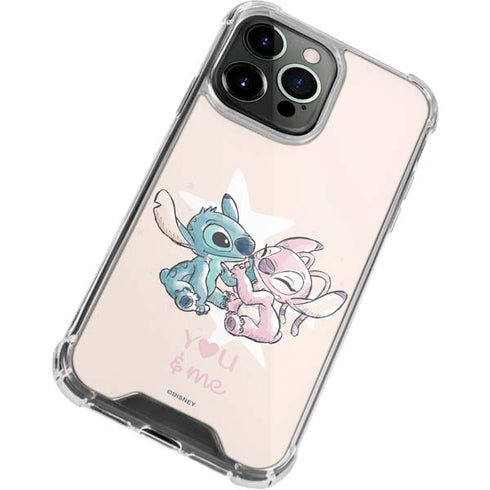 Disney Lilo and Stitch Stitch and Angel iPhone 13 Pro Max Clear Case