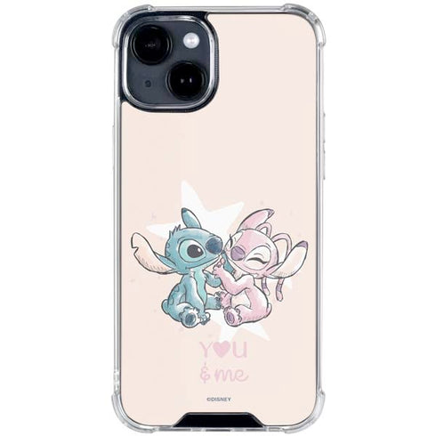 Disney Lilo and Stitch Stitch and Angel iPhone 14 Plus Clear Case