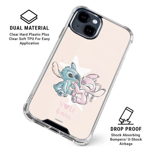 Disney Lilo and Stitch Stitch and Angel iPhone 14 Plus Clear Case