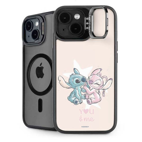 Disney Lilo and Stitch Stitch and Angel iPhone 15 Kickstand Case