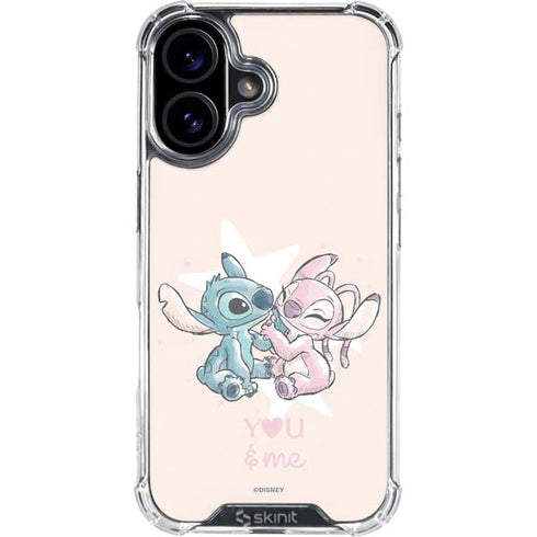 Disney Lilo and Stitch Stitch and Angel iPhone 16 Clear Case